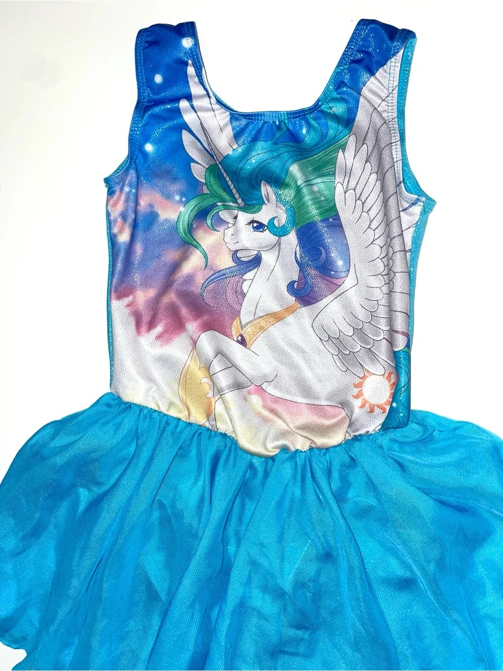 MyLittlePony Celestia Girls Blue Tutu Dance Costume Dress 6Y